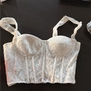 Aqua Lace Bustier - Cream